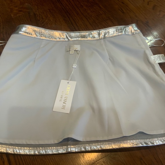NWT Ronny Kobo silver metallic assymentrical mini skirt - Picture 10 of 14